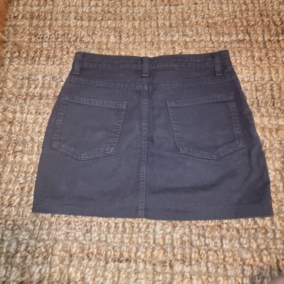 DENIM American Apparel Charcoal Grey Denim mini skirt Small Y2K Hipster - Picture 3 of 16